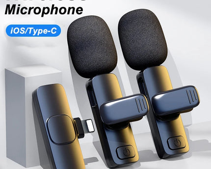 Micrófono inalámbrico portátil de grabación de Audio y vídeo para iPhone, Android, transmisión en vivo, para juegos y teléfono