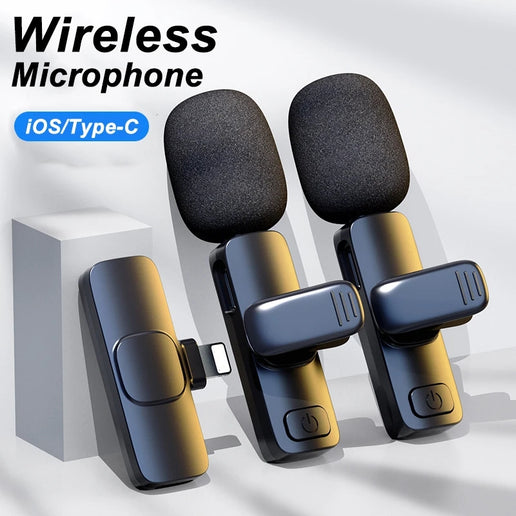 Micrófono inalámbrico portátil de grabación de Audio y vídeo para iPhone, Android, transmisión en vivo, para juegos y teléfono