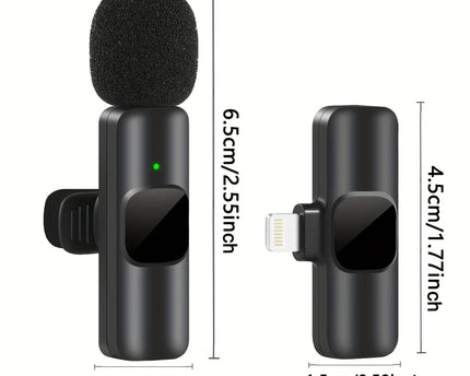 Micrófono inalámbrico portátil de grabación de Audio y vídeo para iPhone, Android, transmisión en vivo, para juegos y teléfono