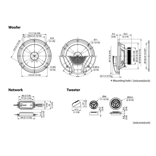 Componente JVC 6.5" CS-DR601C