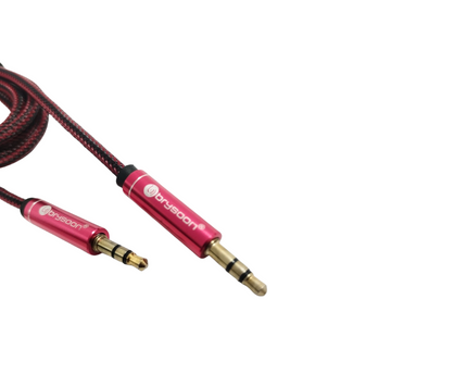 Cable Auxiliar 1 Metro Bysoon Metalico rojo