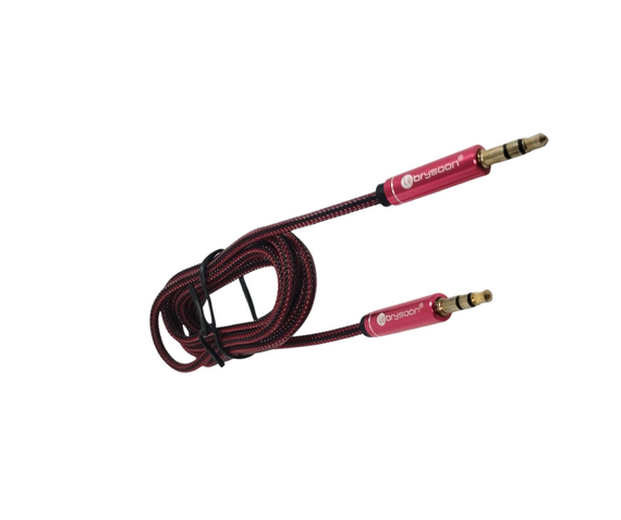 Cable Auxiliar 1 Metro Bysoon Metalico rojo