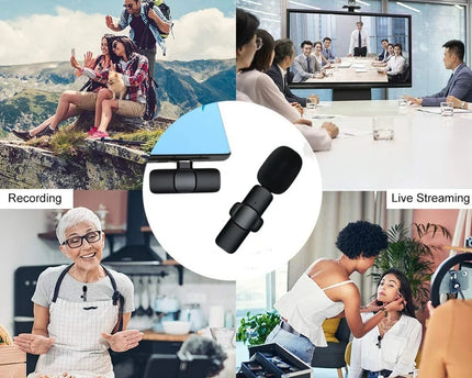 Micrófono inalámbrico portátil de grabación de Audio y vídeo para iPhone, Android, transmisión en vivo, para juegos y teléfono