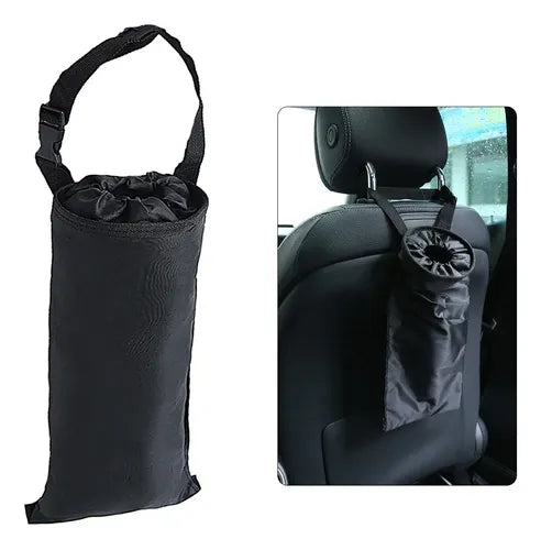 Bolsa negra de residuos colgante para vehiculo