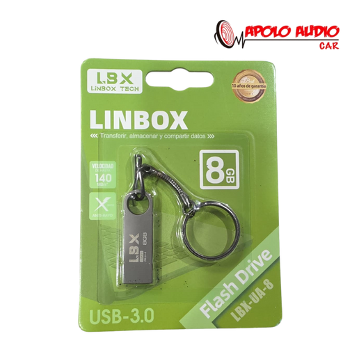 USB 8 GB LINBOX LBX-UA-8 Metálico USB 3.0