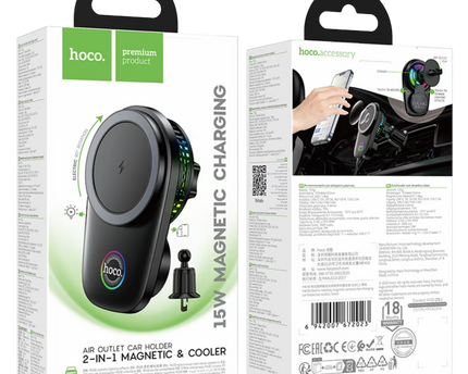 Cargador inalámbrico vehicular HOCO HW36 para salida de aire