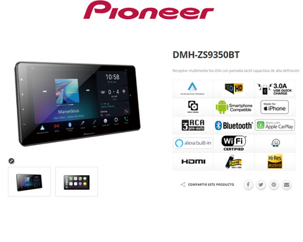 Autoradio Pioneer 9 Pulgadas DMH-ZS9350BT