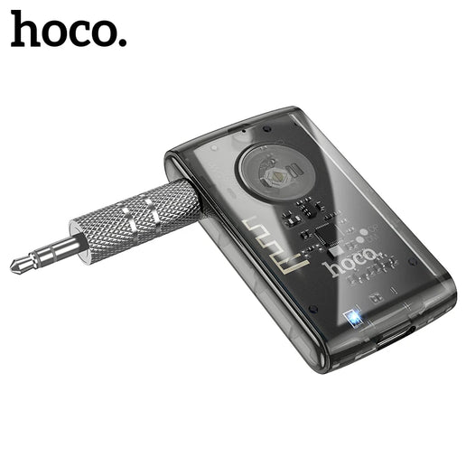 Receptor transparente HOCO E66 , adaptador de manos libres para música , AUX, Bluetooth 5,0