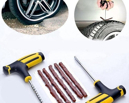 Juego de tiras de goma para reparación de neumáticos de coche, herramienta de reparación rápida de emergencia para motocicleta, vehículo eléctrico, juego de herramientas de reparación de neumáticos al vacío