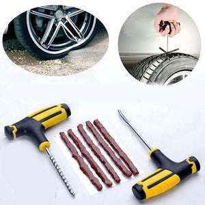 Juego de tiras de goma para reparación de neumáticos de coche, herramienta de reparación rápida de emergencia para motocicleta, vehículo eléctrico, juego de herramientas de reparación de neumáticos al vacío