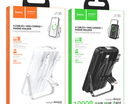 Batería externa HOCO J135 con carga inalámbrica de 22,5 W y 10000 mAh.