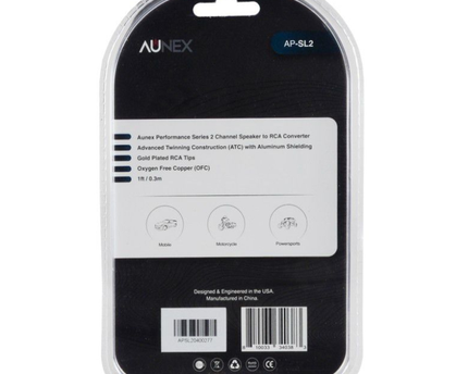 Convertidor de altavoz a RCA de 1 pie y 2 canales Aunex AP-SL2