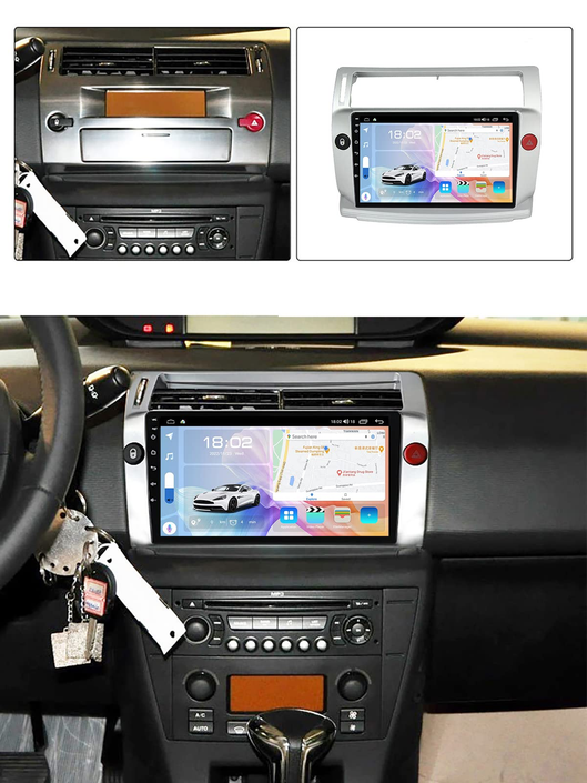 Consola Citroen C4 / C-Quatre / C-Triomphe 2008-2011 9" Pulgadas