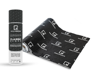 Rollo de material acustico para insonorizacion SoundSkins | de doble capa con amortiguación de sonido | SSK-CLASSICNEGRO | Lámina con relieve de diamante y butilo de caucho puro