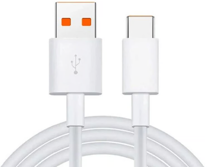 Xiami 6A TYPE-A TO TYPE-C Cable de datos CARGA RÁPIDA - Blanco