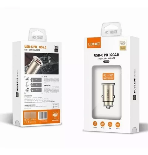 Cigarrera cargador  LDNIO C506Q Con puerto USB Y TIPO C