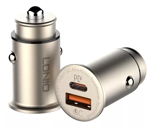 Cigarrera cargador  LDNIO C506Q Con puerto USB Y TIPO C