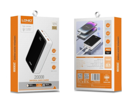 cargador portatil  carga RAPIDA 22.5W PQ22 DE 20000 MAH