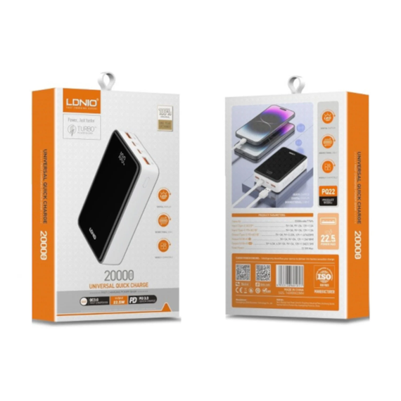 cargador portatil  carga RAPIDA 22.5W PQ22 DE 20000 MAH