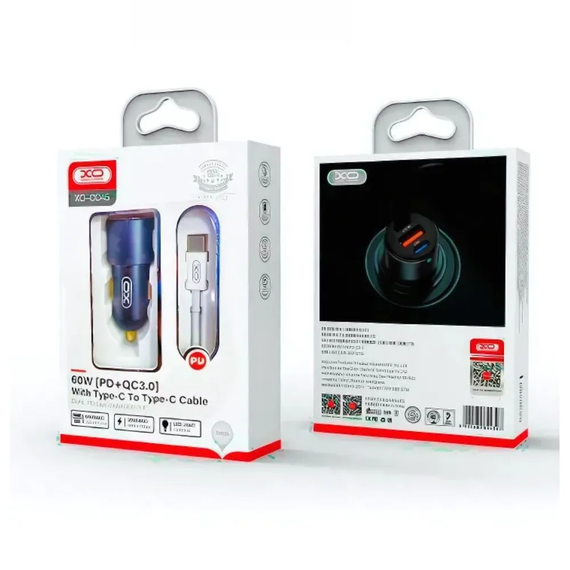 Cargador  entrada cigarrera 2 entradas Tipo C  / XO-CC45