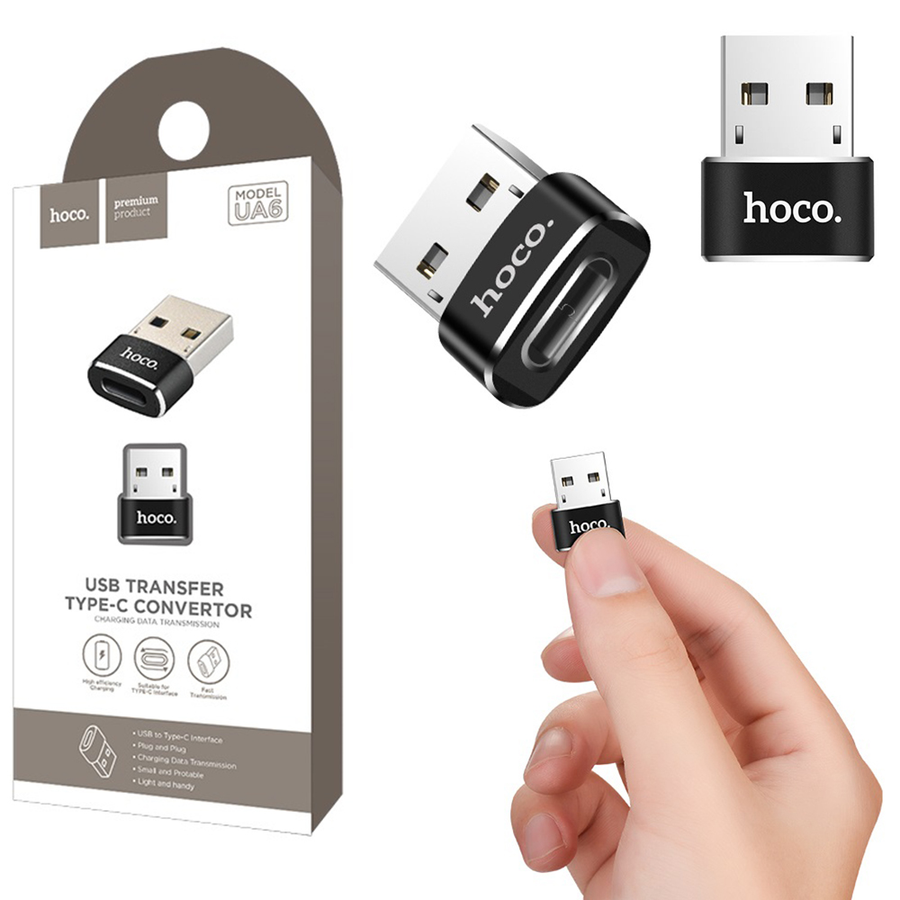Adaptador HOCO USB MACHO A TIPO C HEMBRA UA6