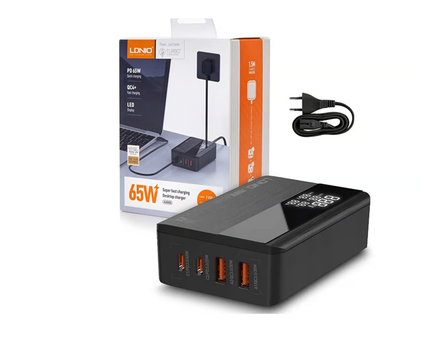Cargador LDNIO A4808Q PD 65W 4 PUERTOS(2 USB & 2 TIPO C)