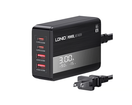 Cargador LDNIO A4808Q PD 65W 4 PUERTOS(2 USB & 2 TIPO C)