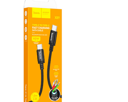 Cable Hoco 60 w Tipo C a Tipo C 1 Metro  X89