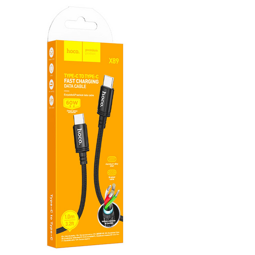 Cable Hoco 60 w Tipo C a Tipo C 1 Metro  X89
