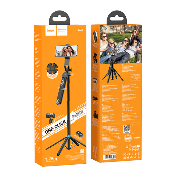 Trípode de hoco (4 pies ultra estable) / inalámbrico selfie stick antivibration en aleación de aluminio