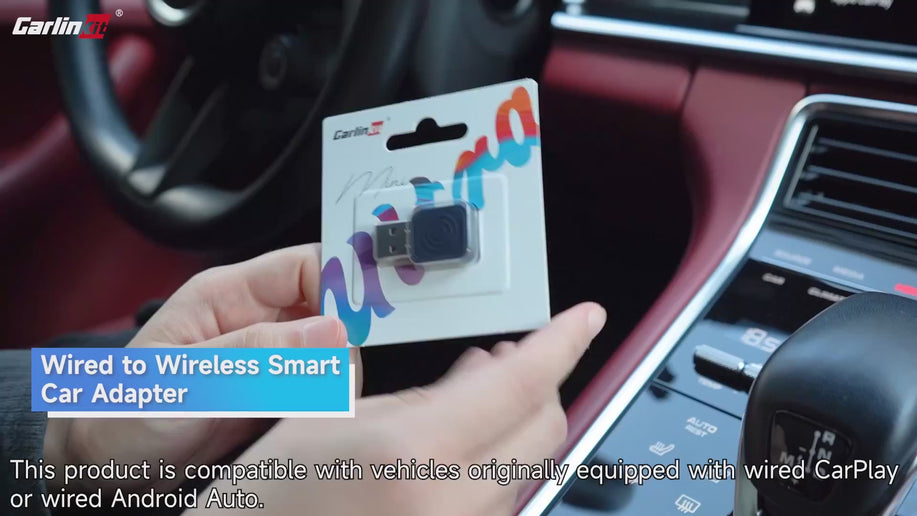 USB CarlinKit tranformador de Apple carplay & AndroidAuto via cable a inalámbrica