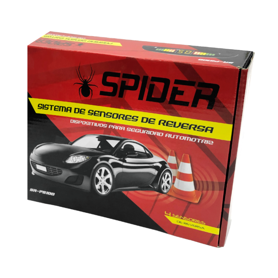 Sensor De Retroceso Spider  4 Puntos Con Display Y Sonido De Advertencia Universal Auto
