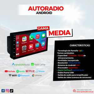 Autoradio Android RD FIRE / Cuerpo de 1 DIN Procesador Cuadcore – APOLO  AUDIO