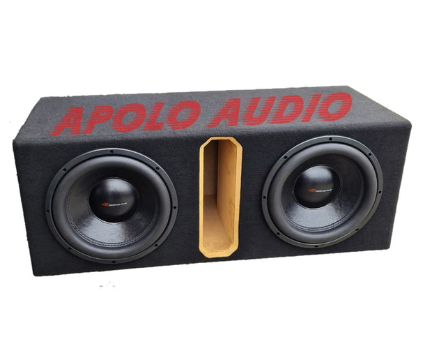 2 subwoofers rockalpha 1200 rms c/n caja