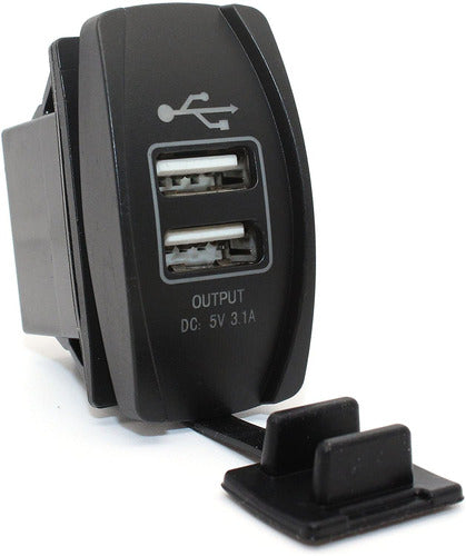 Cargador dual USB 2 entradas led color blanco 12Voltios