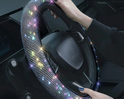 Cubre volante de piedras brillantes para automóvil