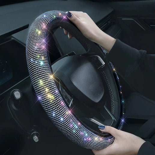 Cubre volante de piedras brillantes para automóvil