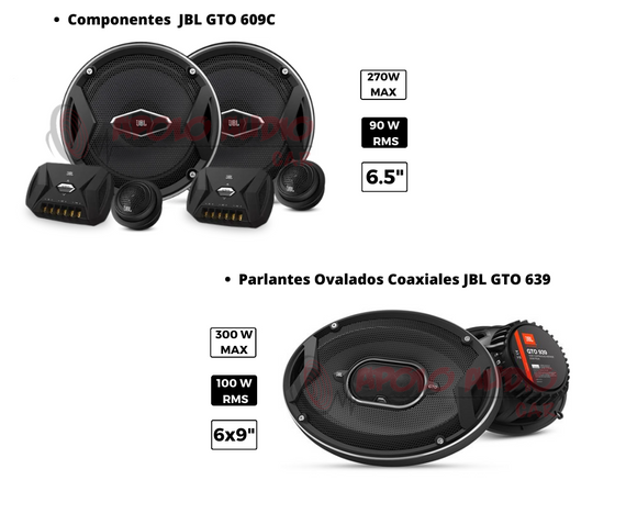 Combo JBL con parlantes ovalados